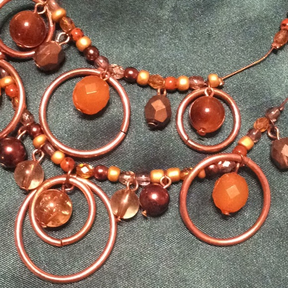 💕Double strand rose gold tone beaded necklace - Picture 2 of 4